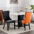 AA Furniture, Nikki Collection Modern, High End Tufted Solid Wood Contemporary PU And Velvet Upholstered Dining Chair With Wood Legs Nailhead Trim 2Pcs Set Black Orange, SW2101BO - Serenity Spaces