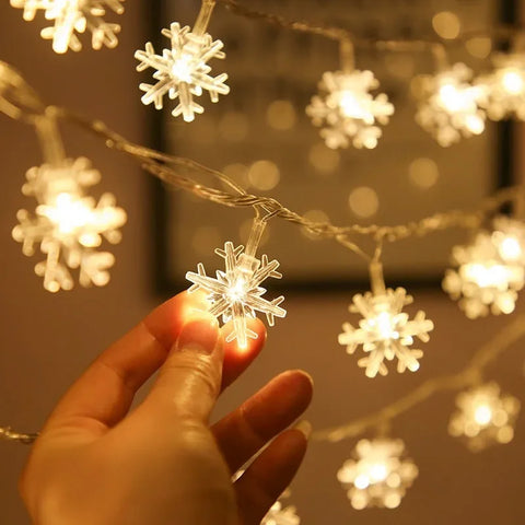 Snowflake LED String Fairy Light Garland Home Christmas Lights Wedding Decor Christmas Decor for Home Navidad Party Decoration