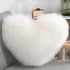Throw Pillows Heart Shape Long Plush Fluffy Shaggy Cushion Cover Sofa Cushions Decorative Pillow Covers Pillowcase White - Serenity Spaces