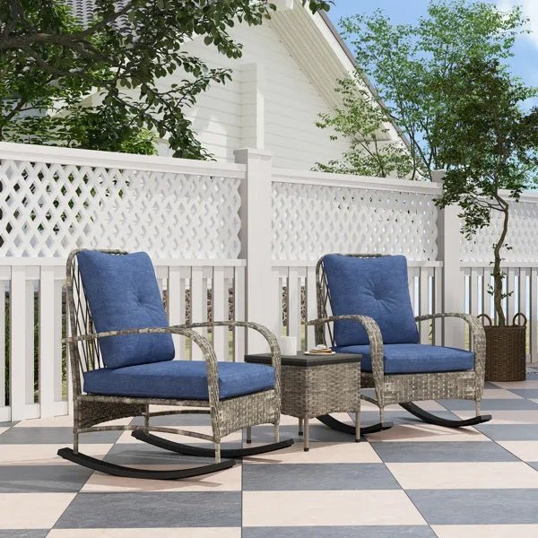 Rattan Chaise Lounge Chair, Wicker Patio Furniture Set - Serenity Spaces