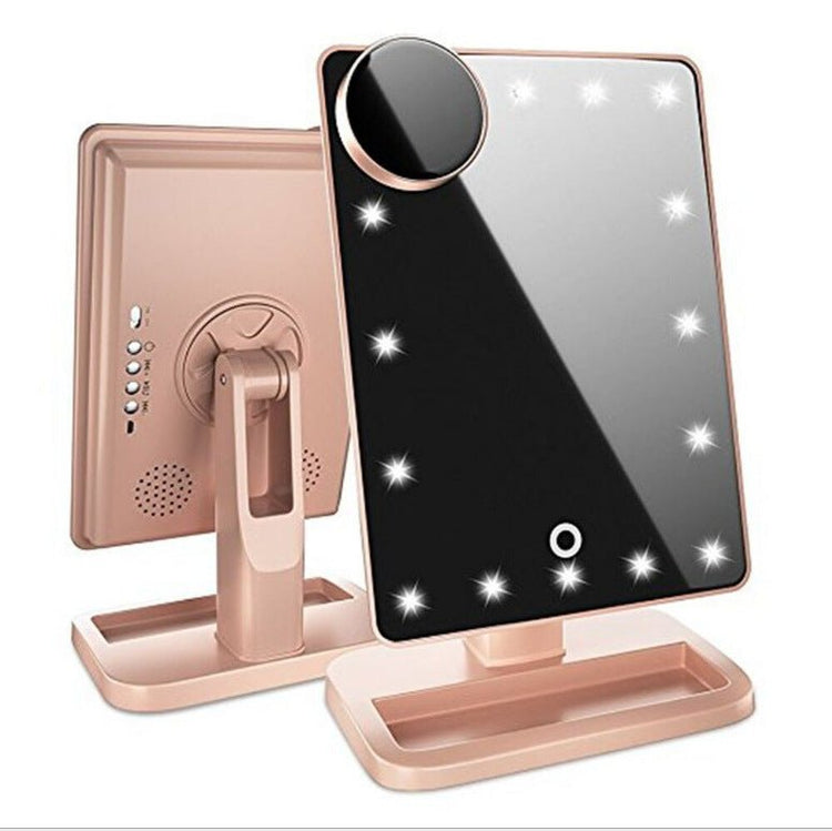 Touch Screen Makeup Mirror With 20 LED Light Bluetooth Music Speaker 10X Magnifying Mirrors Lights - Serenity Spaces