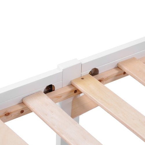 Wooden Solid White Pine Storage Bed With Drawers Bed Furniture Frame For Adults, Kids, Teenagers 4ft6 Double White 190x135cm - Serenity Spaces