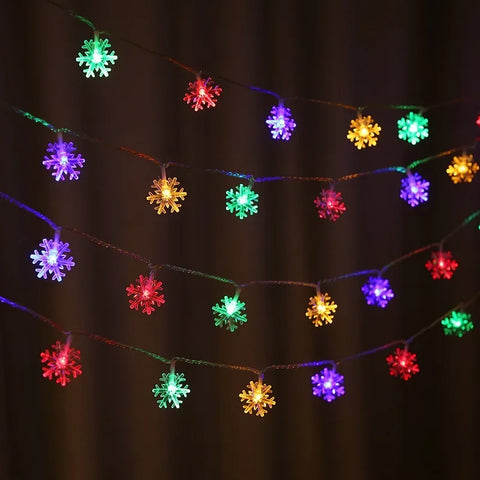 Snowflake LED String Fairy Light Garland Home Christmas Lights Wedding Decor Christmas Decor for Home Navidad Party Decoration