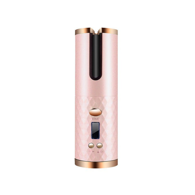 Rechargeable Automatic Hair Curler Women Portable Hair Curling Iron LCD Display Ceramic Curly Rotating Curling Wave Styer - Serenity Spaces