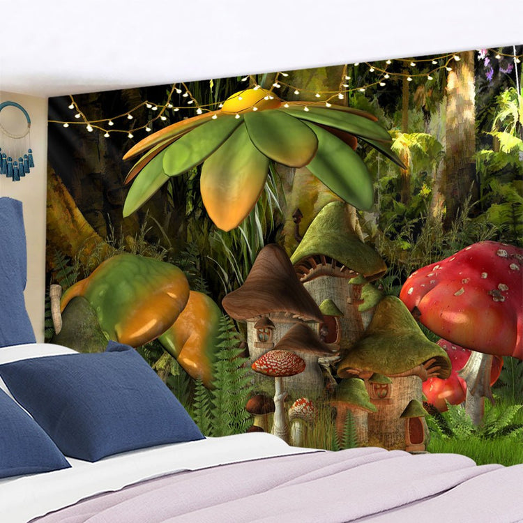 Dream Mushroom Psychedelic Rug Boho Home Decor - Serenity Spaces