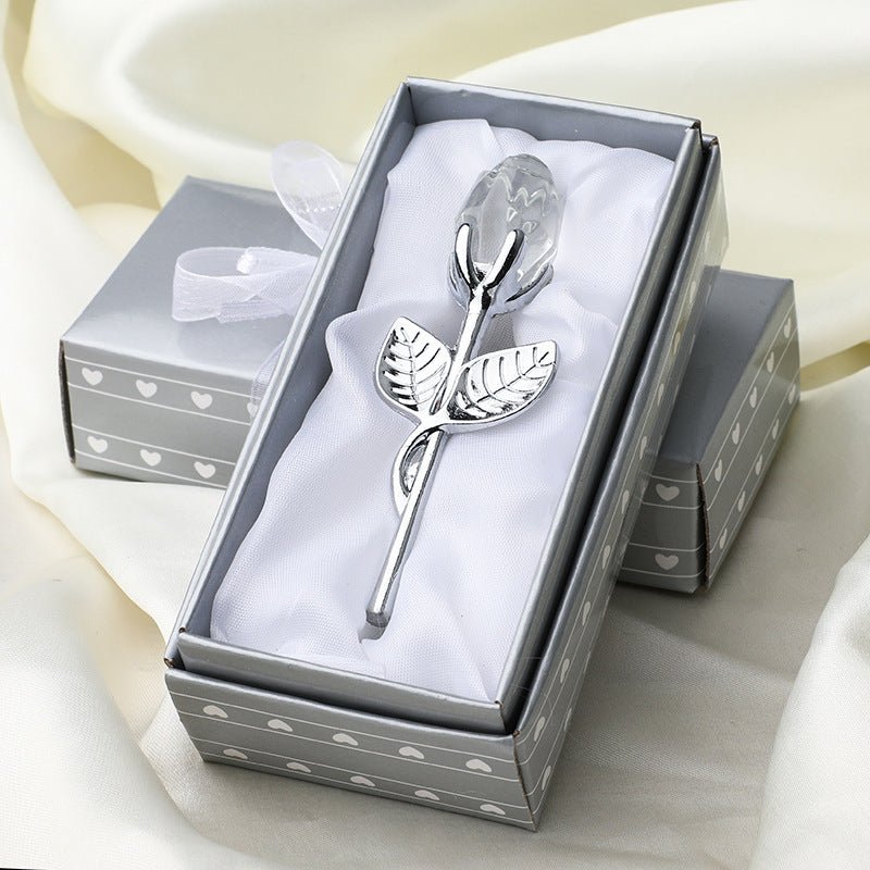 Metal Crystal Rose Decorations - Serenity Spaces