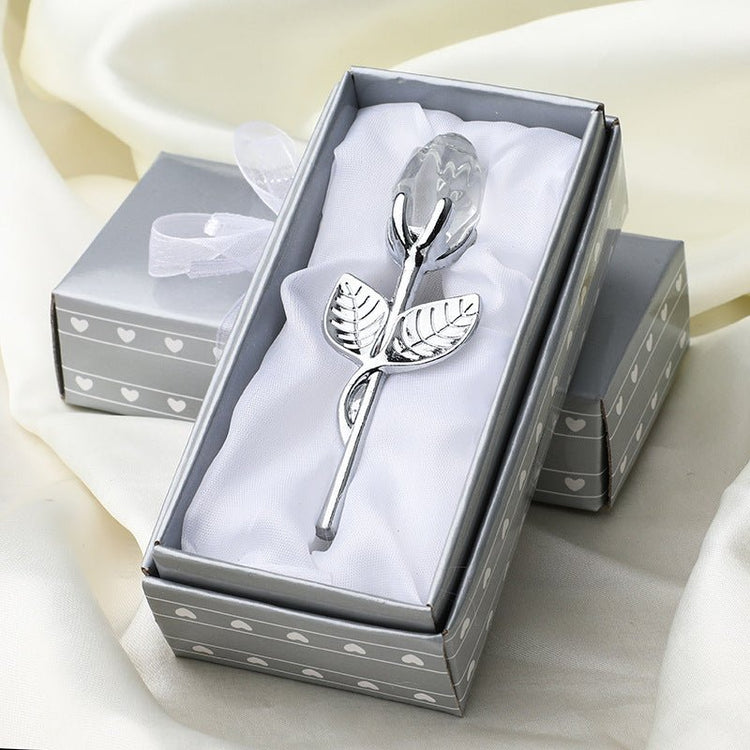 Metal Crystal Rose Decorations - Serenity Spaces