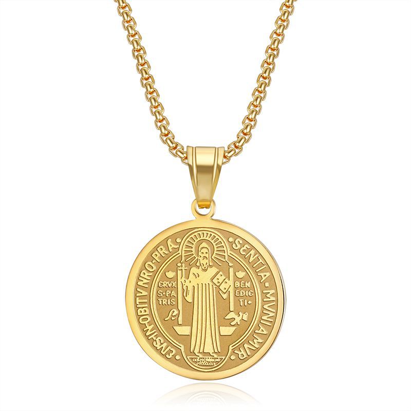 Stainless Steel Priest St Benedict Necklace - Serenity Spaces
