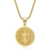 Stainless Steel Priest St Benedict Necklace - Serenity Spaces