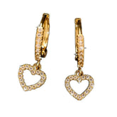 Retro Heart - shaped Pendant Ring Zircon Earrings Simple Style Pendant - Serenity Spaces