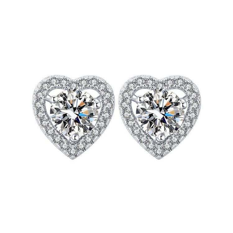 Love Design Silver Necklace Earrings Ring Suit Women - Serenity Spaces