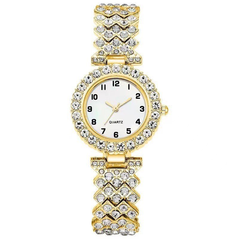 Fashion Jewelry 2pcs Luxury Fashion Women Watch Set Silver Strap Ladies Quartz Wristwatch Alloy Bracelet For Ladies Jewelry Set Clock Gift - Serenity Spaces