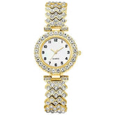 Fashion Jewelry 2pcs Luxury Fashion Women Watch Set Silver Strap Ladies Quartz Wristwatch Alloy Bracelet For Ladies Jewelry Set Clock Gift - Serenity Spaces