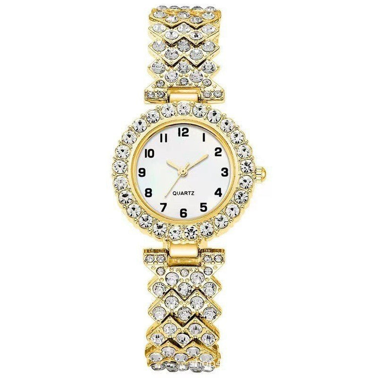 Fashion Jewelry 2pcs Luxury Fashion Women Watch Set Silver Strap Ladies Quartz Wristwatch Alloy Bracelet For Ladies Jewelry Set Clock Gift - Serenity Spaces