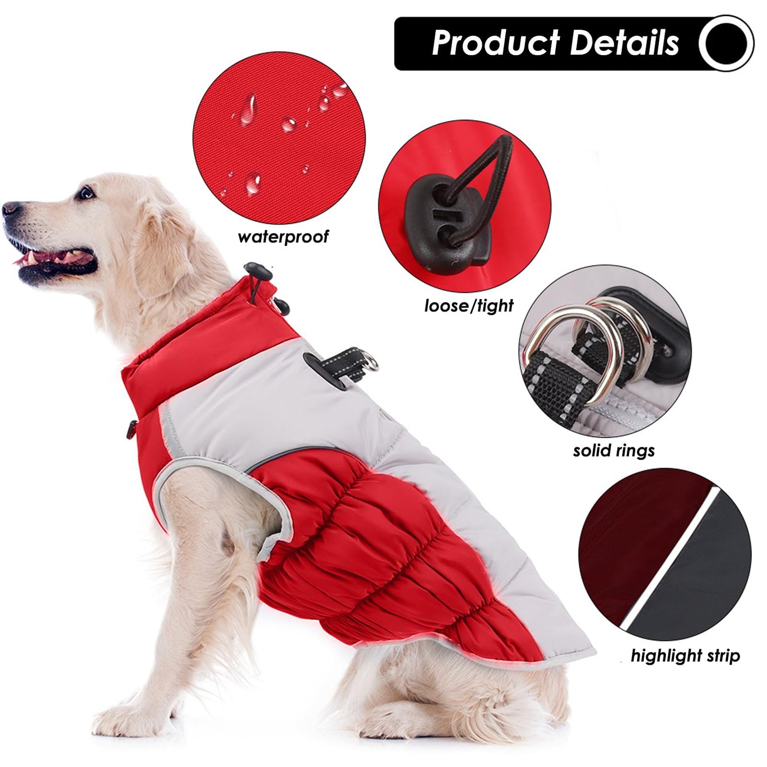 Dog Cold Weather Coats - Cozy Waterproof Windproof Reversible Winter Dog Jacket, Thick Padded Warm Coat - Serenity Spaces