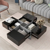 Unique Design Coffee Table With 4 Hidden Storage Compartments - Serenity Spaces
