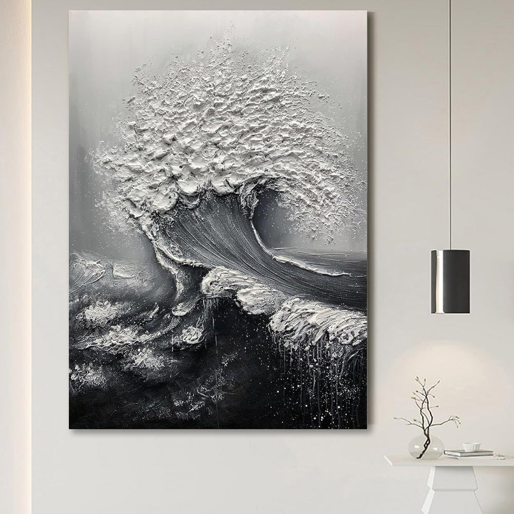 Abstract 3D Ocean Wave Thick Art Hand - painted Oil Painting Room Decor Art Paintings Wall Pictures Artwork For Home Decor - Serenity Spaces