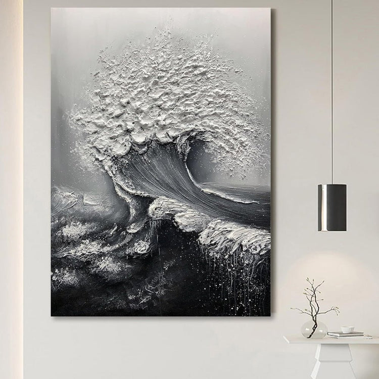 Abstract 3D Ocean Wave Thick Art Hand - painted Oil Painting Room Decor Art Paintings Wall Pictures Artwork For Home Decor - Serenity Spaces