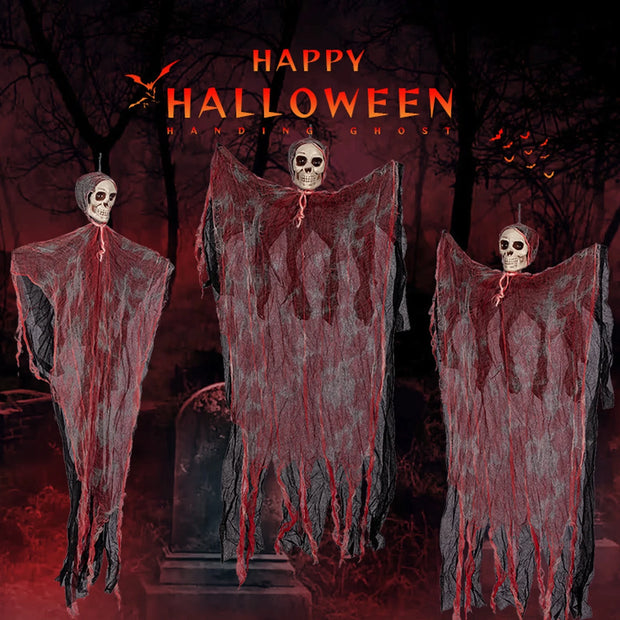 Halloweendecorations, Horror Hanging Skeleton White Gauze Hanging Halloween Props Yard Bar Garden Halloween Decorations for Party and Halloween, Decoración De Halloween