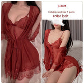 Ruoruo Sexy Lingerie Sexy Pure Color Mesh See - through Sling Women - Serenity Spaces