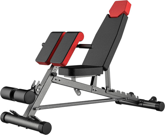 Multi - Functional FID Weight Bench for Full All - In - One Body Workout – Hyper Back Extension, Roman Chair, Adjustable Ab Sit up Bench, Incline Decline Bench, Flat Bench - Serenity Spaces