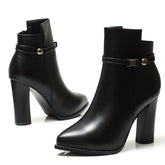 Sexy pointed Martin boots with plush - Serenity Spaces