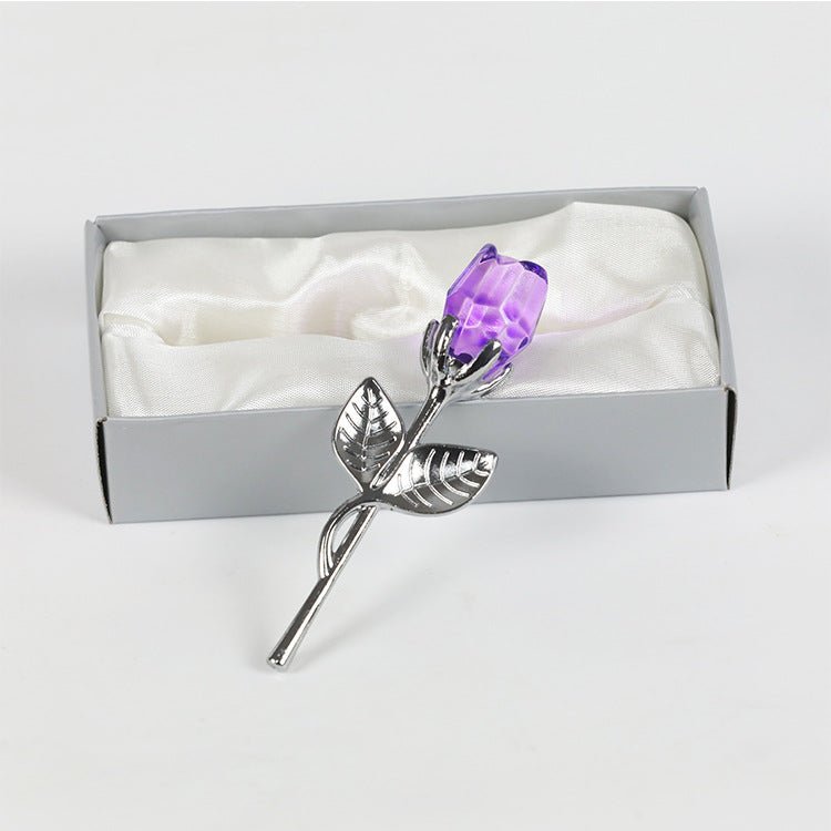 Metal Crystal Rose Decorations - Serenity Spaces