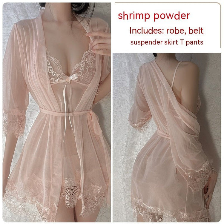 Ruoruo Sexy Lingerie Sexy Pure Color Mesh See - through Sling Women - Serenity Spaces