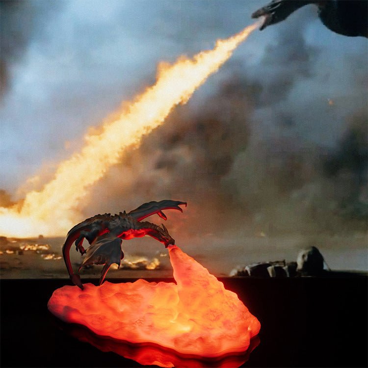3D Printing Fire - Breathing Dragon Lamp Home Creative Night Light - Serenity Spaces