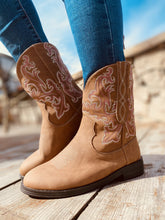 Short boots round head embroidered fashion boots - Serenity Spaces