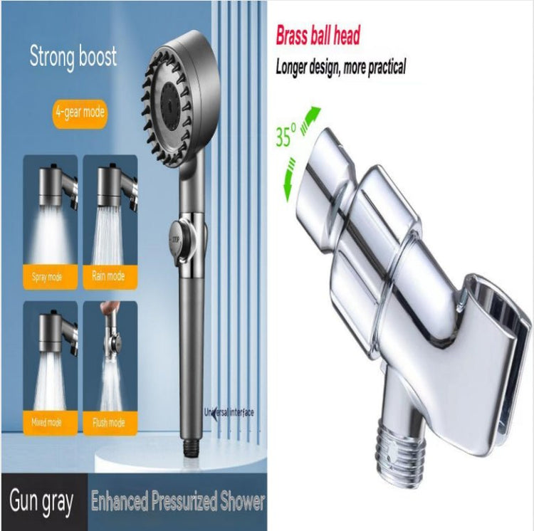 The Third Gear Adjustable Strong Supercharged Shower Head Household Bath Shower Hose Shower Head - Serenity Spaces