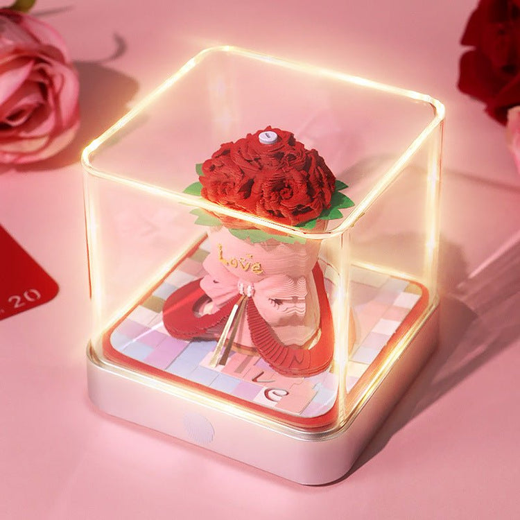 Paper Sculpture Calendar Rose 3D Sticky Notes Desktop Ornament - Serenity Spaces