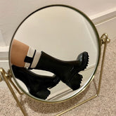 Thick - soled block heel square toe boots - Serenity Spaces