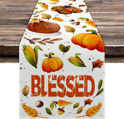 Thanksgiving Table Runner, Thanksgiving Runner for Table Blessed Turkey Thanksgiving Table Decorations for Indoor Outdoor Thanksgiving Decorations 13 X 72 Inch (13" X 72")