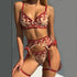 4 PCs Set Love Embroidered Mesh Lingerie Bra - Serenity Spaces