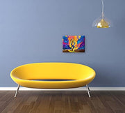 Bedroom Tiger Wall Art, Abstract Canvas Work for Living Room & Bathroom, Wooden Framed (12X16)