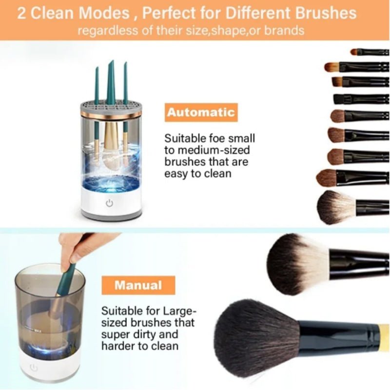 Makeup Brush Cleaner Automatic Rotating Makeup Brush Cleaner USB Portable Electric Cosmetic Makeup Brush Rotary Washing Machine - Serenity Spaces