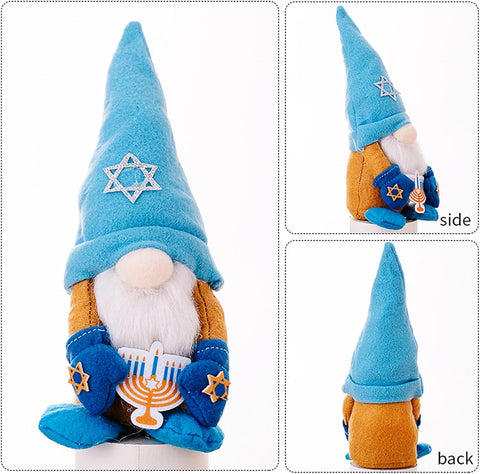 Hanukkah Gnomes Decorations 2 Pack - 11" Chanukah Gnomes Plush Decorations for Home & Table Centerpieces