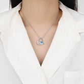 Love Necklace With Rhinestones And Letters Fashion Personality Heart - shaped Necklace Valentine&