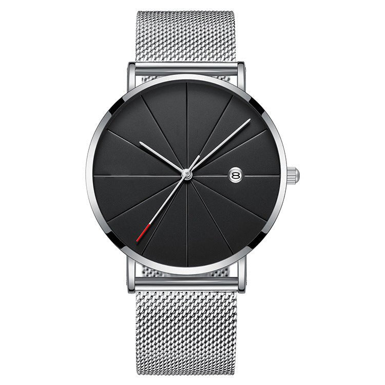 Simple calendar watch male creative waterproof quartz watch - Serenity Spaces