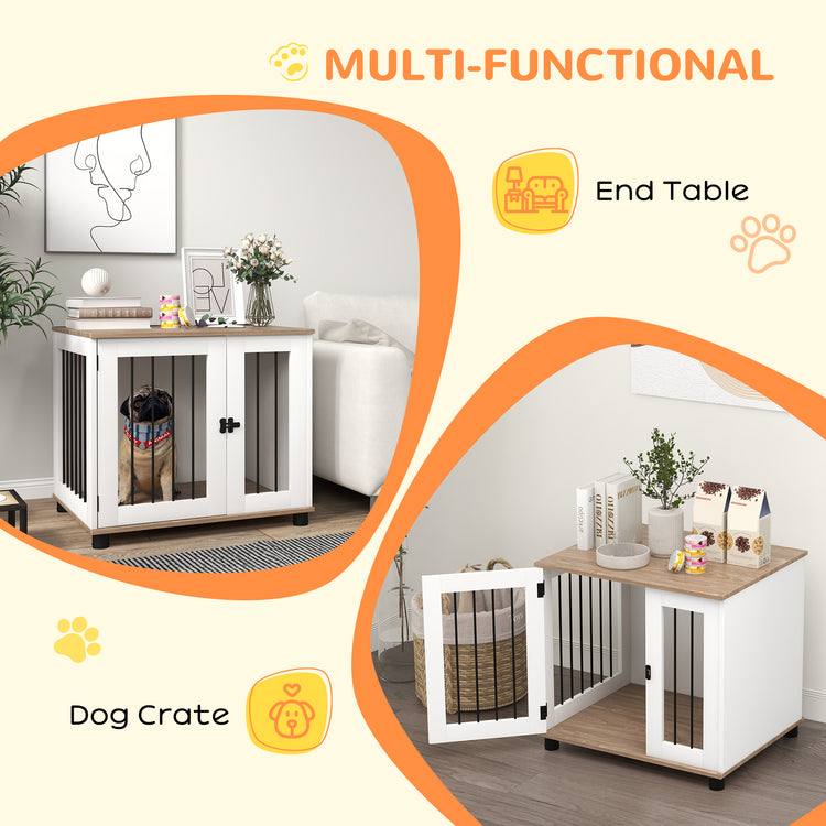 Dog Kennel Furniture Side End Table Indoor with Lockable Door - Serenity Spaces