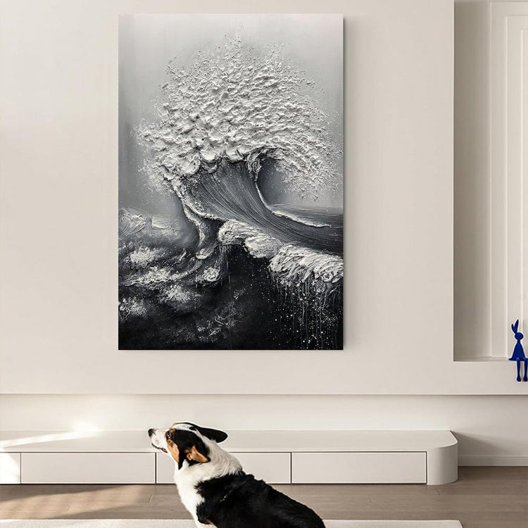 Abstract 3D Ocean Wave Thick Art Hand - painted Oil Painting Room Decor Art Paintings Wall Pictures Artwork For Home Decor - Serenity Spaces