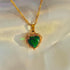 Colorful Rhinestones Heart - shped Necklace Love Gold Clavicle Chain Ins Personalized Jewelry For Women Valentine&