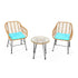 3 Pieces Rattan Furniture Set With Cushioned Chair Table - Serenity Spaces