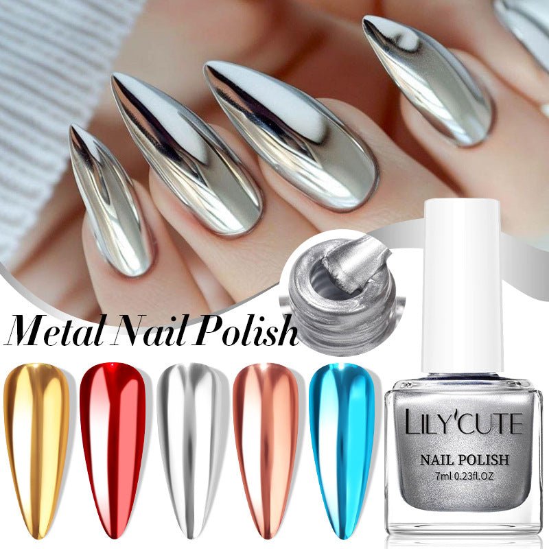 Quick - dry Metallic Mirror Nail Polish, No Baking Required - Serenity Spaces