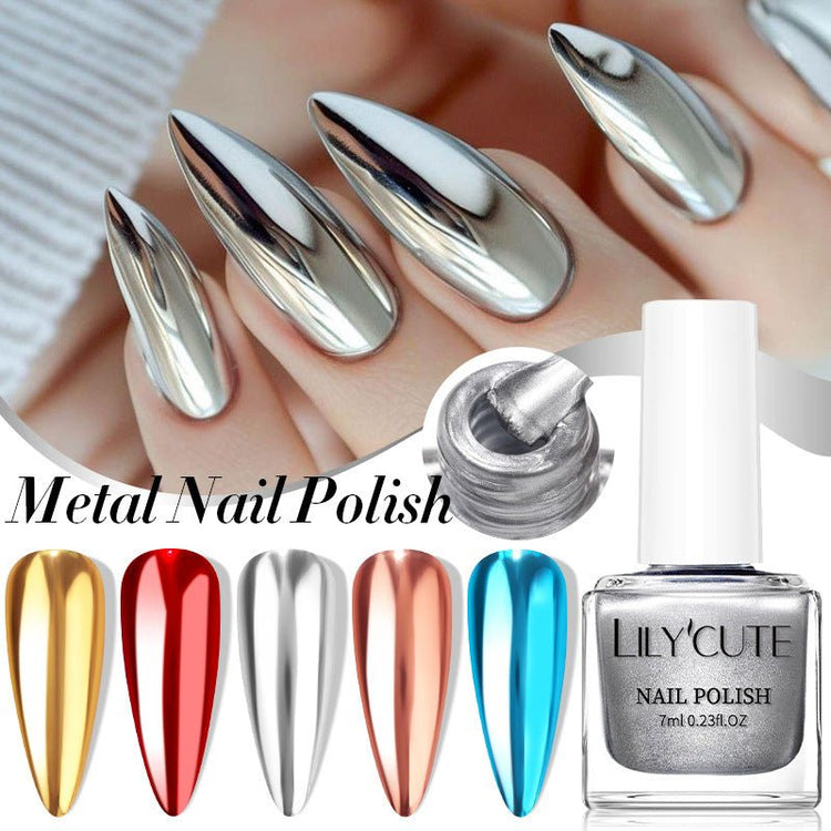 Quick - dry Metallic Mirror Nail Polish, No Baking Required - Serenity Spaces
