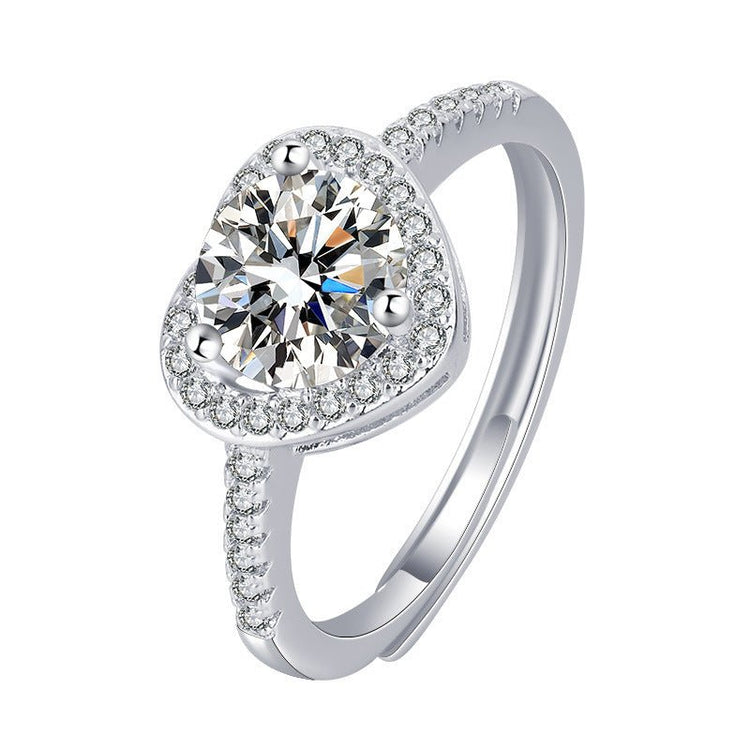 Love Design Silver Necklace Earrings Ring Suit Women - Serenity Spaces
