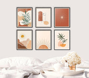 Boho Wall Art Minimalist Wall Art Prints,Prints for Wall Decor,Earth Tones Wall Art Prints, Abstract Wall Art Gallery Wall Art Earthy Wall Art Prints Set of 6 Prints Unframed (8Inchx10Inch)