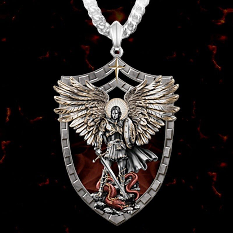 Warrior Guardian Holy Angel St. Michaels Pendant Necklace - Serenity Spaces