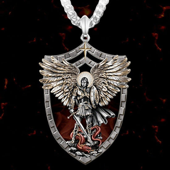 Warrior Guardian Holy Angel St. Michaels Pendant Necklace - Serenity Spaces